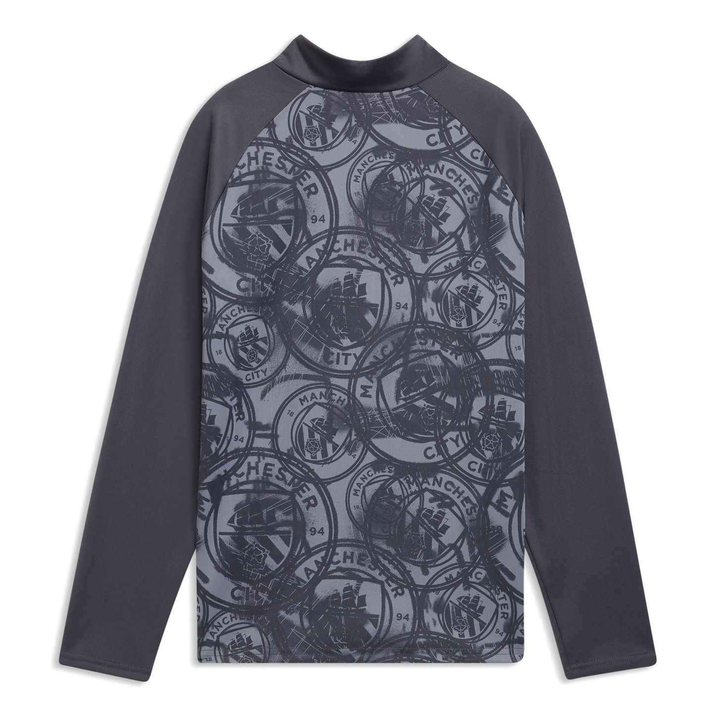 Kids' Manchester City Pre-Match 1/4 Zip Top - Galactic Gray-Pro Green