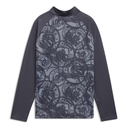 Kids' Manchester City Pre-Match 1/4 Zip Top - Galactic Gray-Pro Green