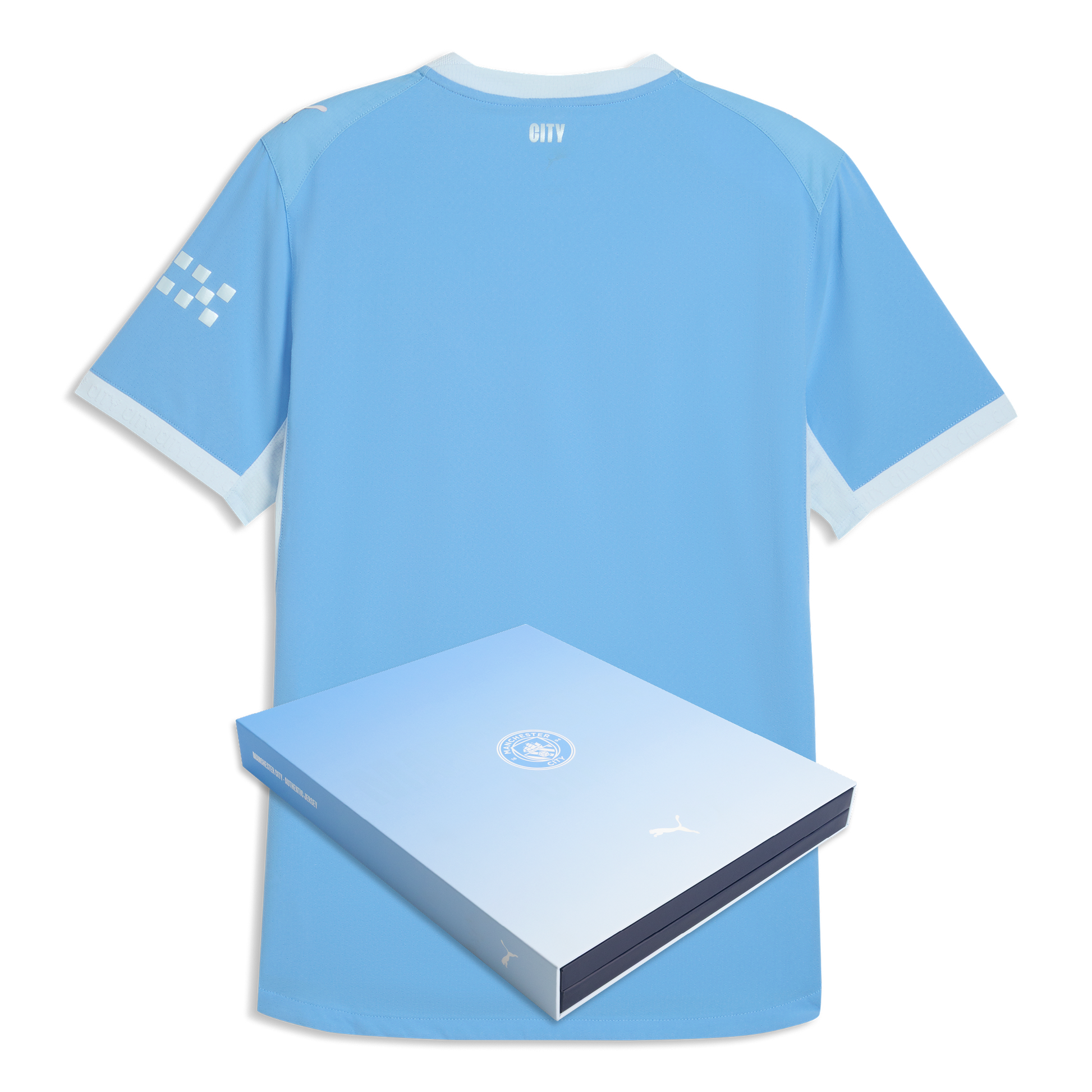 Manchester City Home Authentic Jersey 2026/27 With RÚBEN 3 Printing in Gift Box - Team Light Blue-Icy Blue