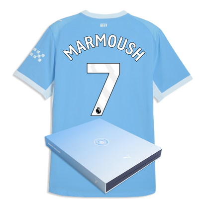 Manchester City Home Authentic Jersey 2026/27 With MARMOUSH 7 Printing in Gift Box - Team Light Blue-Icy Blue
