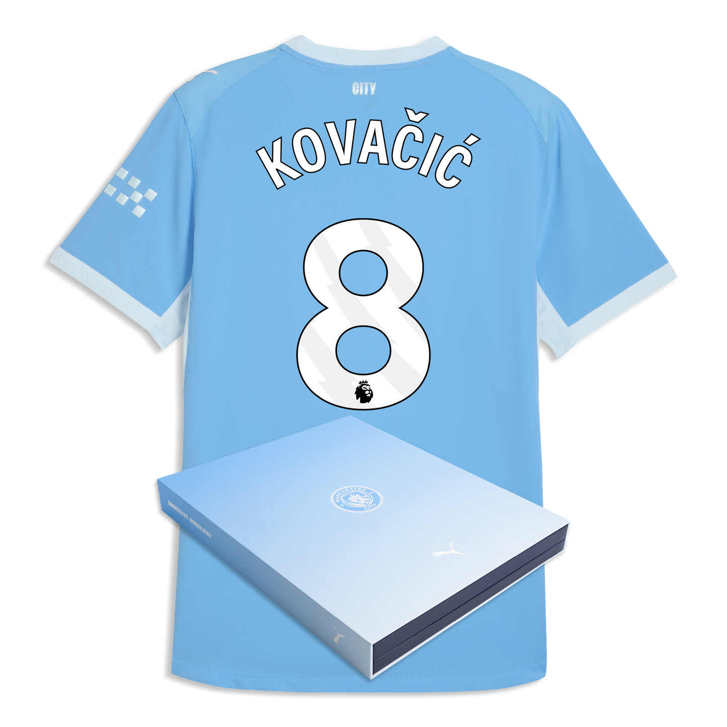 Manchester City Home Authentic Jersey 2026/27 With KOVAČIĆ 8 Printing in Gift Box - Team Light Blue-Icy Blue