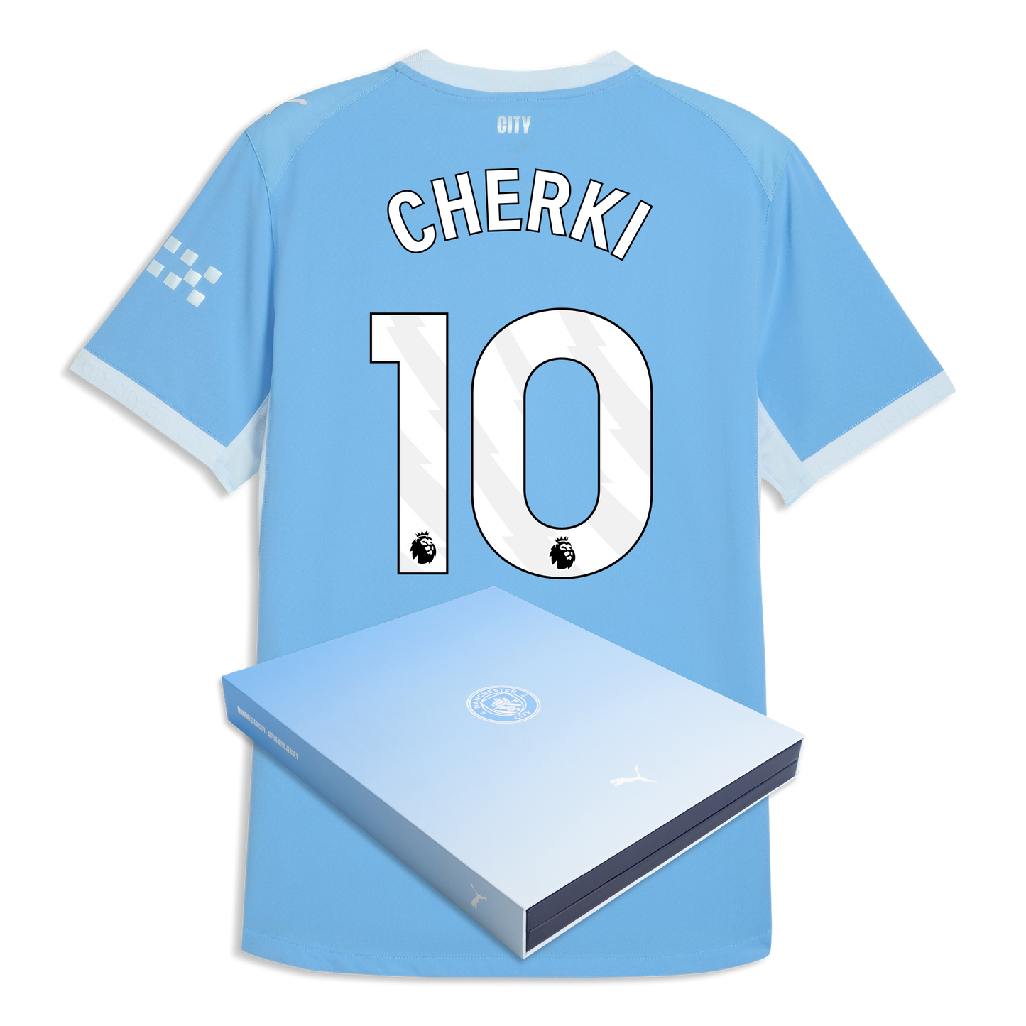 Manchester City Home Authentic Jersey 2026/27 With CHERKI 10 Printing in Gift Box - Team Light Blue-Icy Blue