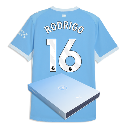 Manchester City Home Authentic Jersey 2026/27 With RODRIGO 16 Printing in Gift Box - Team Light Blue-Icy Blue