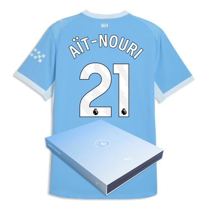 Manchester City Home Authentic Jersey 2026/27 With AÏT-NOURI 21 Printing in Gift Box - Team Light Blue-Icy Blue