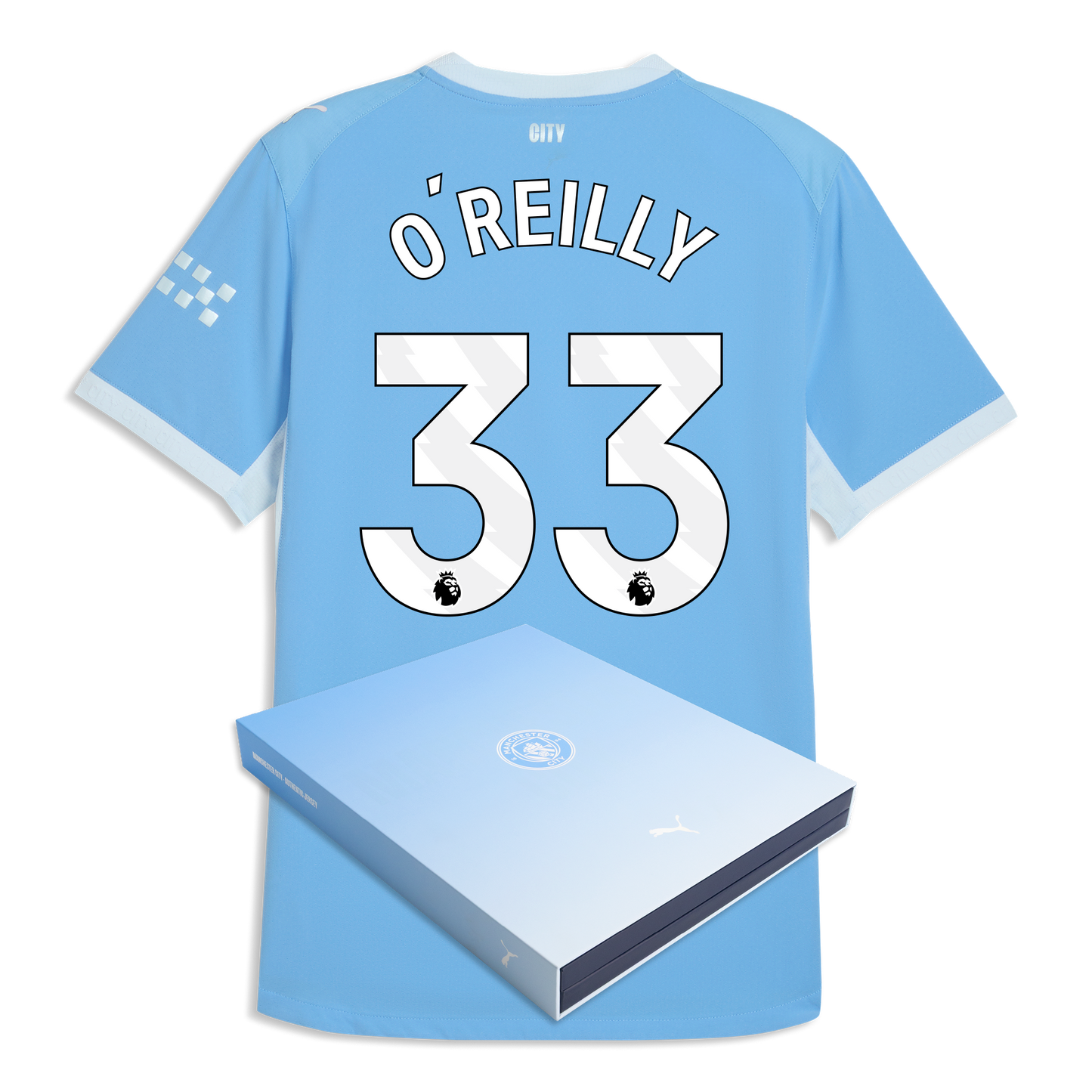 Manchester City Home Authentic Jersey 2026/27 With O'REILLY 33 Printing in Gift Box - Team Light Blue-Icy Blue