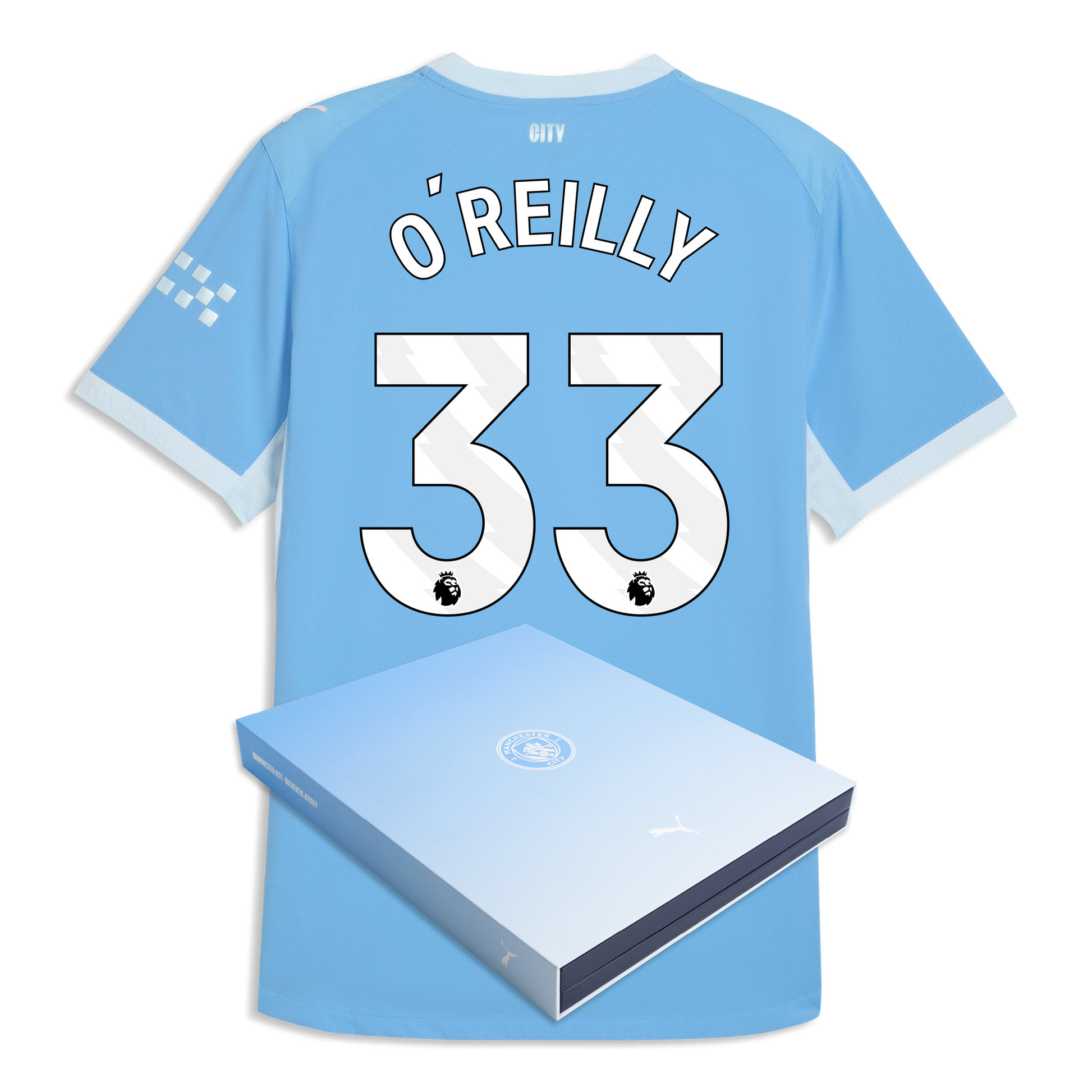 Manchester City Home Authentic Jersey 2026/27 With O'REILLY 33 Printing in Gift Box - Team Light Blue-Icy Blue