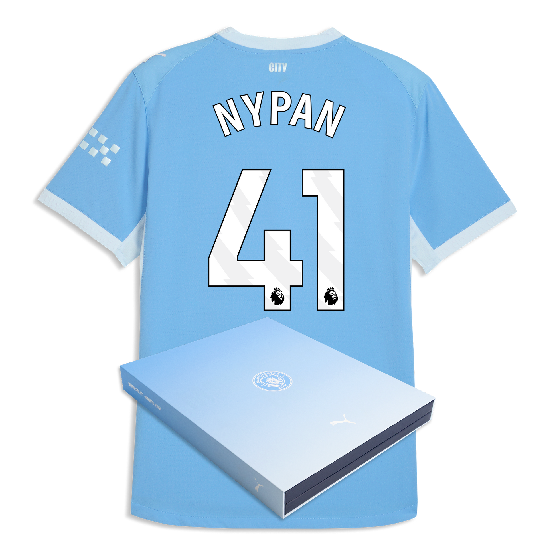 Manchester City Home Authentic Jersey 2026/27 With NYPAN 41 Printing in Gift Box - Team Light Blue-Icy Blue