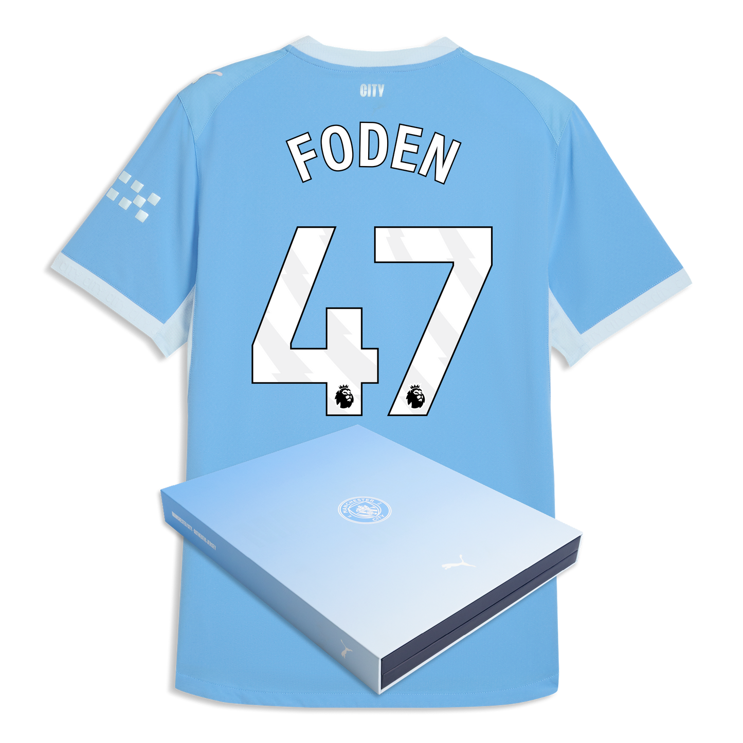 Manchester City Home Authentic Jersey 2026/27 With FODEN 47 Printing in Gift Box - Team Light Blue-Icy Blue