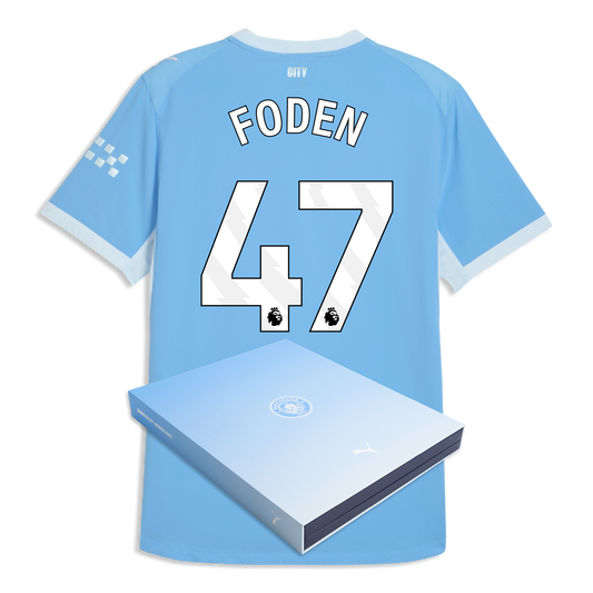 Manchester City Home Authentic Jersey 2026/27 With FODEN 47 Printing in Gift Box - Team Light Blue-Icy Blue