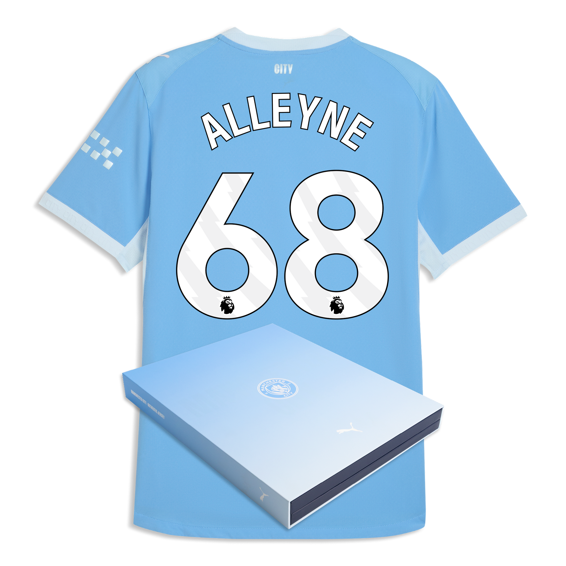 Manchester City Home Authentic Jersey 2026/27 With ALLEYNE 68 Printing in Gift Box - Team Light Blue-Icy Blue