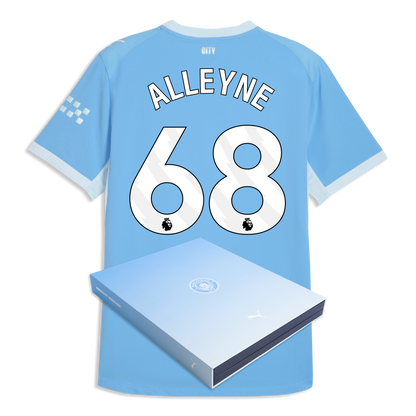 Manchester City Home Authentic Jersey 2026/27 With ALLEYNE 68 Printing in Gift Box - Team Light Blue-Icy Blue
