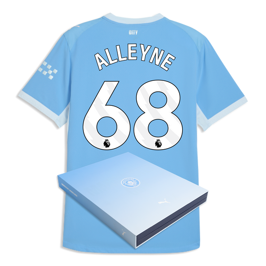 Manchester City Home Authentic Jersey 2026/27 With ALLEYNE 68 Printing in Gift Box - Team Light Blue-Icy Blue