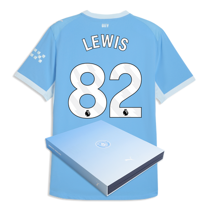 Manchester City Home Authentic Jersey 2026/27 With LEWIS 82 Printing in Gift Box - Team Light Blue-Icy Blue