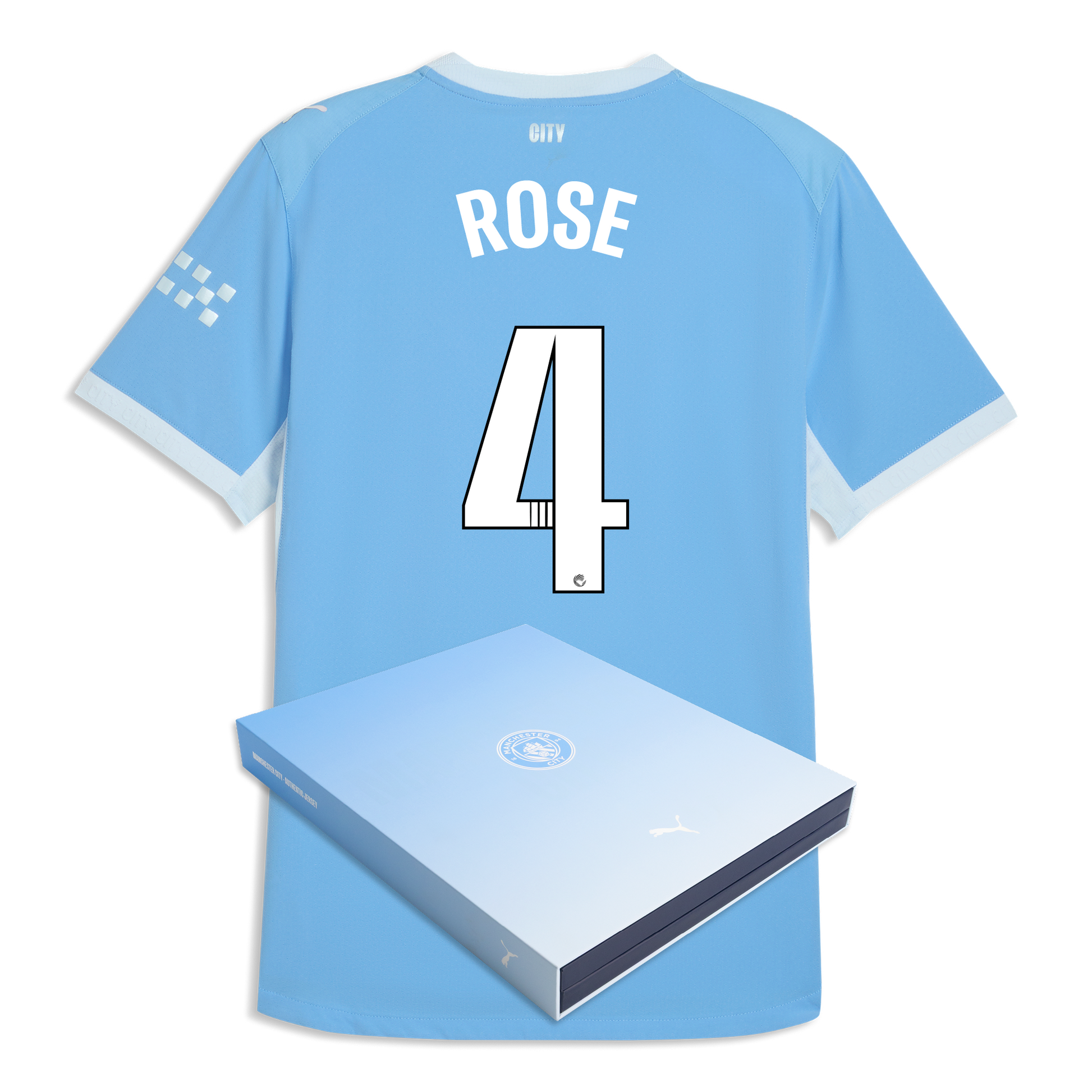 Manchester City Home Authentic Jersey 2026/27 With ROSE 4 Printing in Gift Box