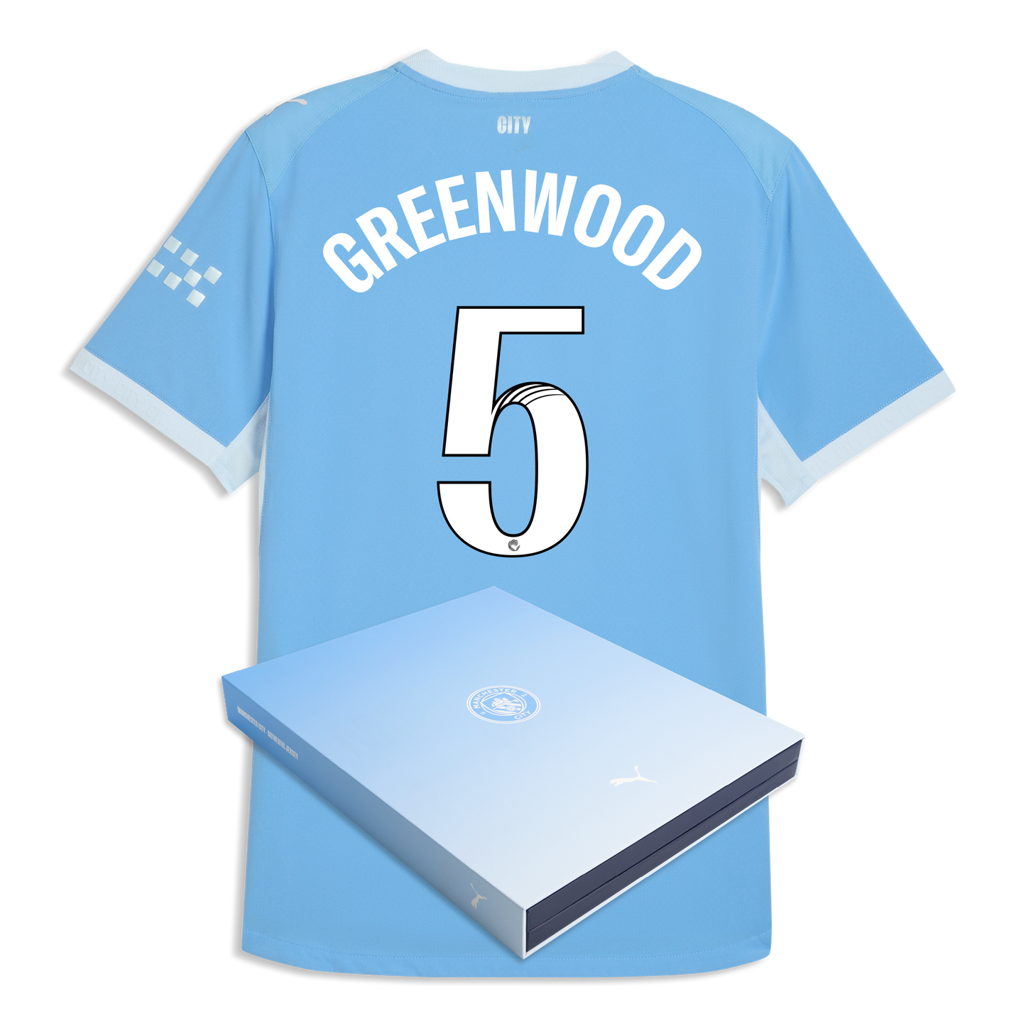 Manchester City Home Authentic Jersey 2026/27 With GREENWOOD 5 Printing in Gift Box
