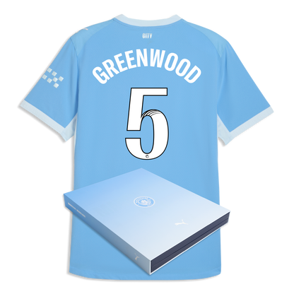 Manchester City Home Authentic Jersey 2026/27 With GREENWOOD 5 Printing in Gift Box