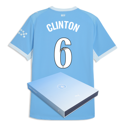 Manchester City Home Authentic Jersey 2026/27 With CLINTON 6 Printing in Gift Box