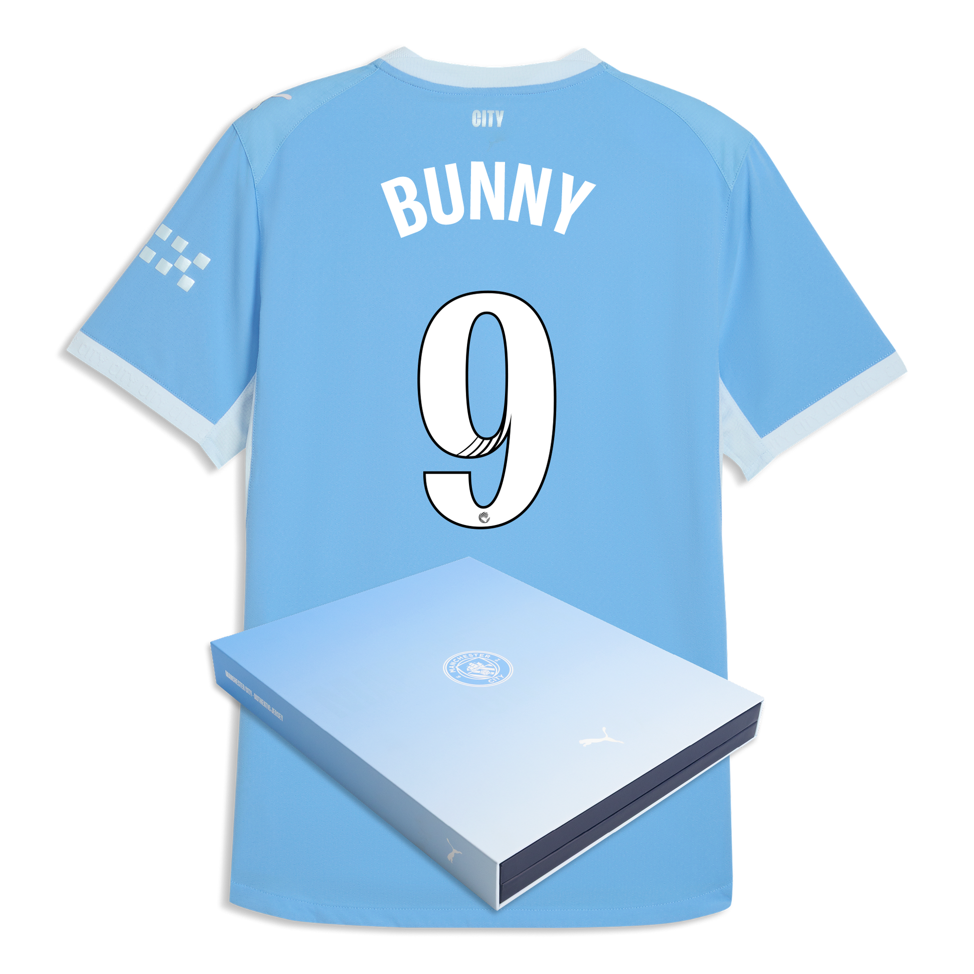 Manchester City Home Authentic Jersey 2026/27 With BUNNY 9 Printing in Gift Box