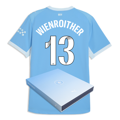 Manchester City Home Authentic Jersey 2026/27 With WIENROITHER 13 Printing in Gift Box