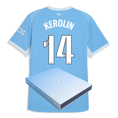 Manchester City Home Authentic Jersey 2026/27 With KEROLIN 14 Printing in Gift Box