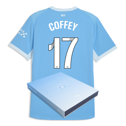 Manchester City Home Authentic Jersey 2026/27 With COFFEY 17 Printing in Gift Box