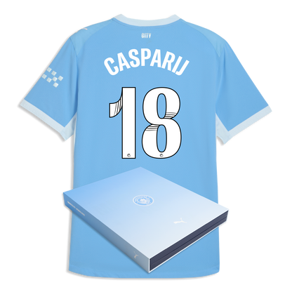 Manchester City Home Authentic Jersey 2026/27 With CASPARIJ 18 Printing in Gift Box