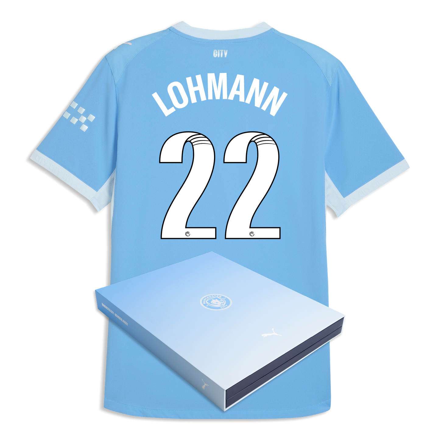 Manchester City Home Authentic Jersey 2026/27 With LOHMANN 22 Printing in Gift Box
