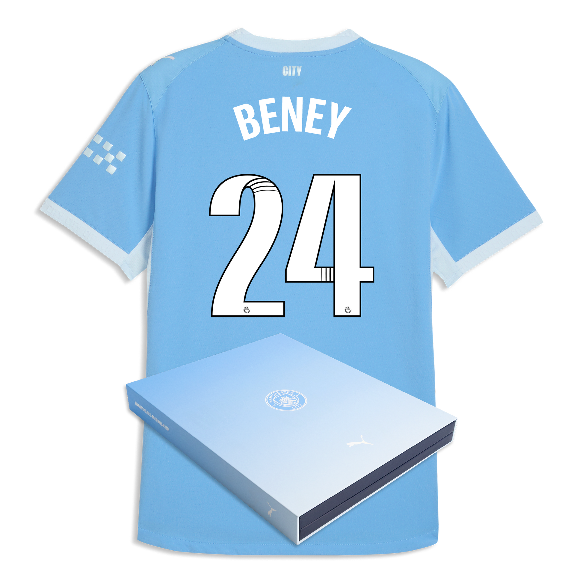 Manchester City Home Authentic Jersey 2026/27 With BENEY 24 Printing in Gift Box