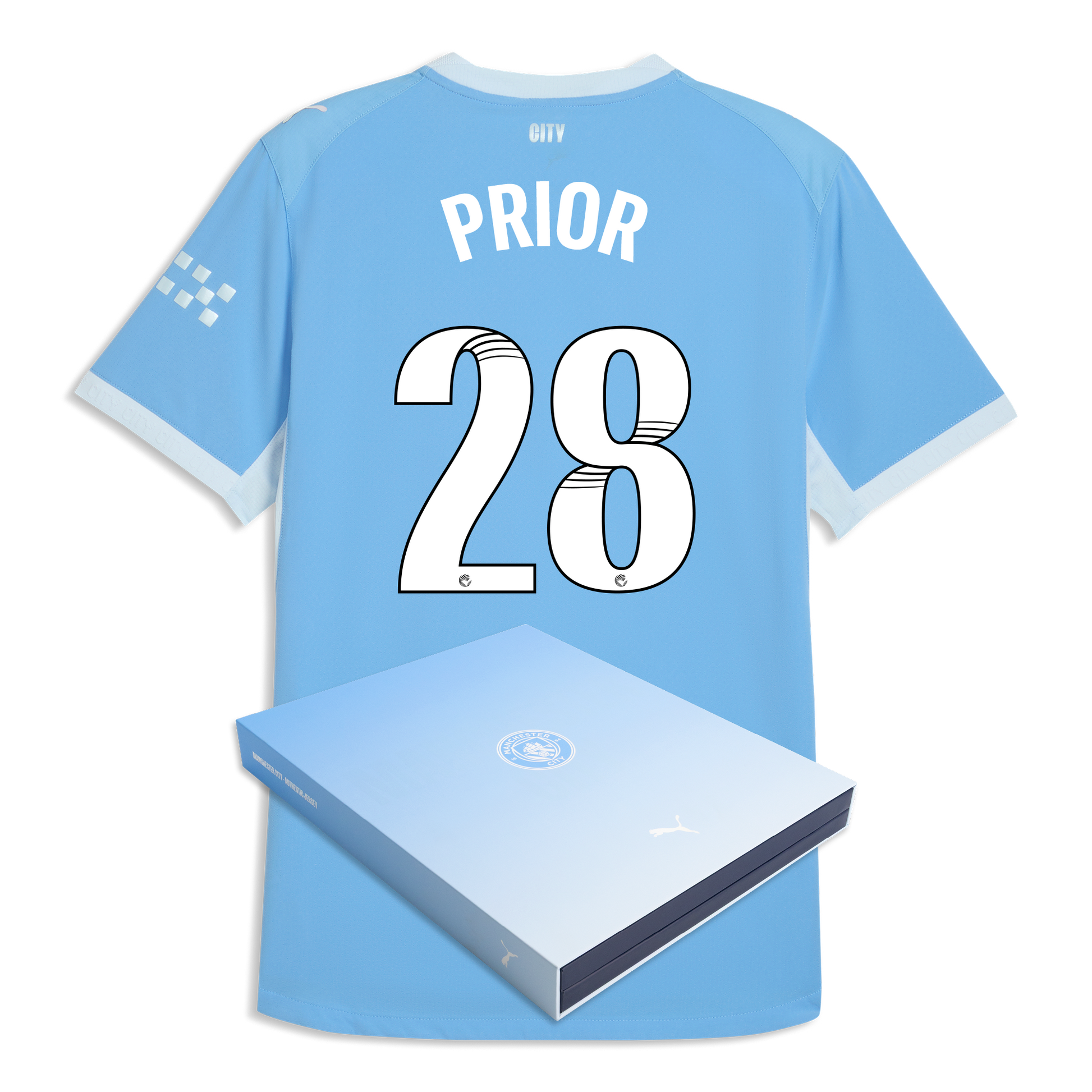 Manchester City Home Authentic Jersey 2026/27 With PRIOR 28 Printing in Gift Box