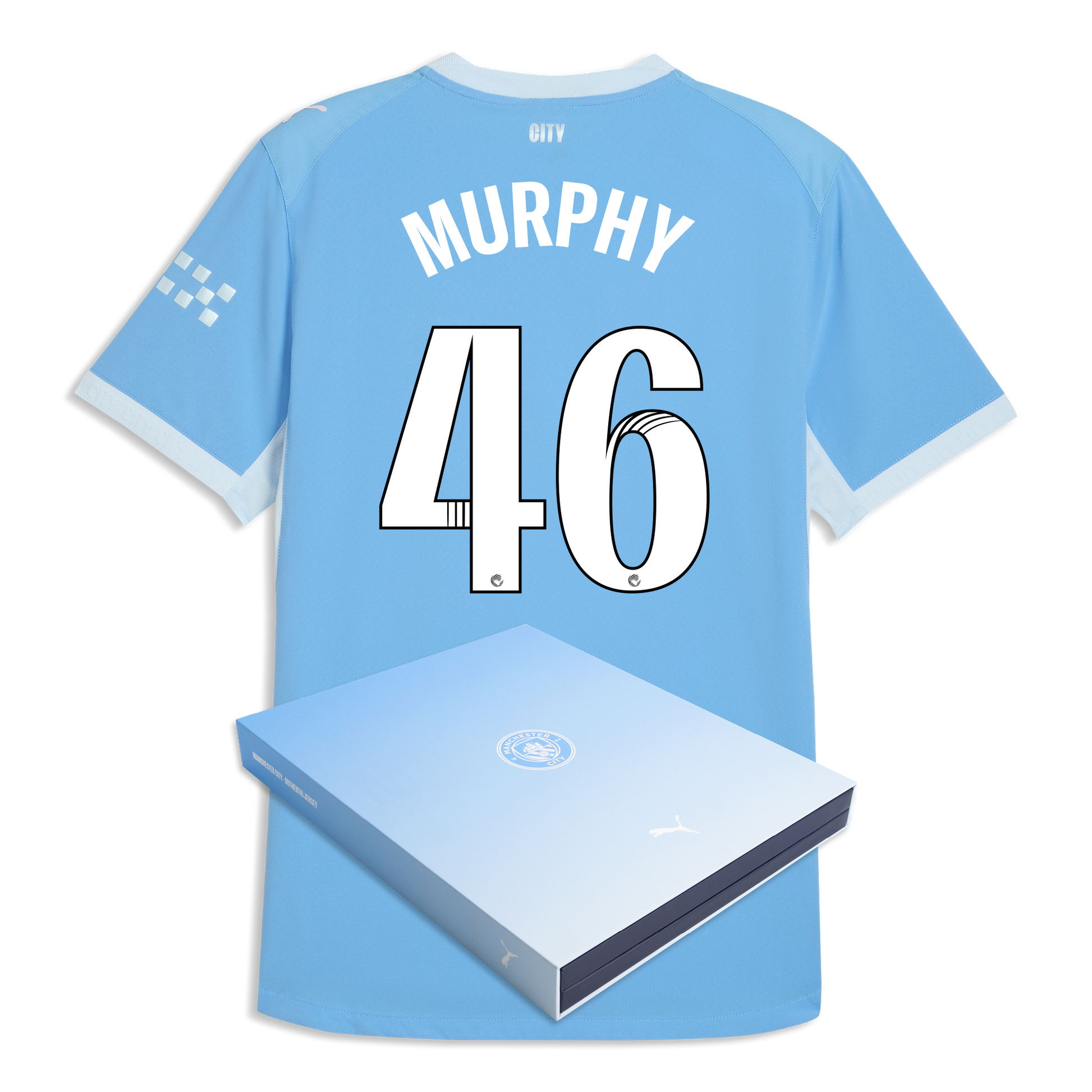 Manchester City Home Authentic Jersey 2026/27 With MURPHY 46 Printing in Gift Box