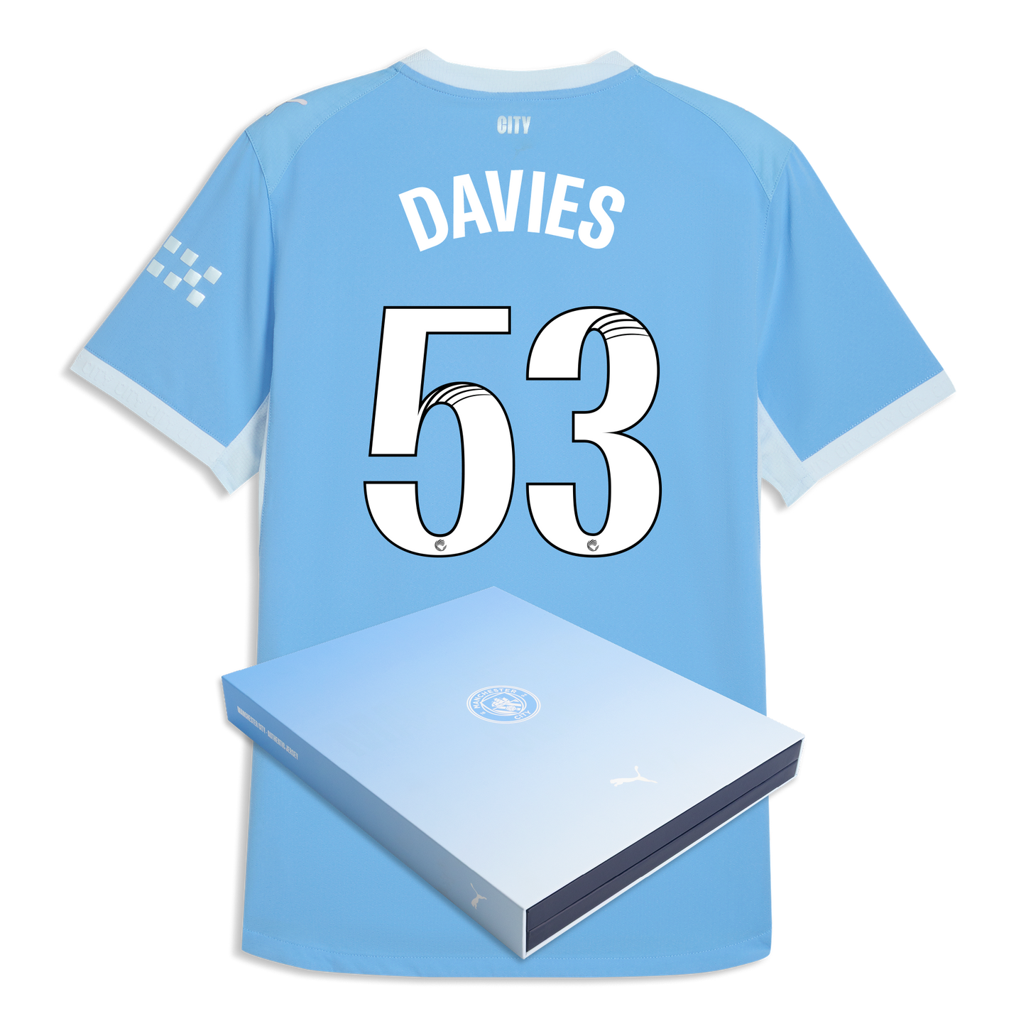 Manchester City Home Authentic Jersey 2026/27 With DAVIES 53 Printing in Gift Box