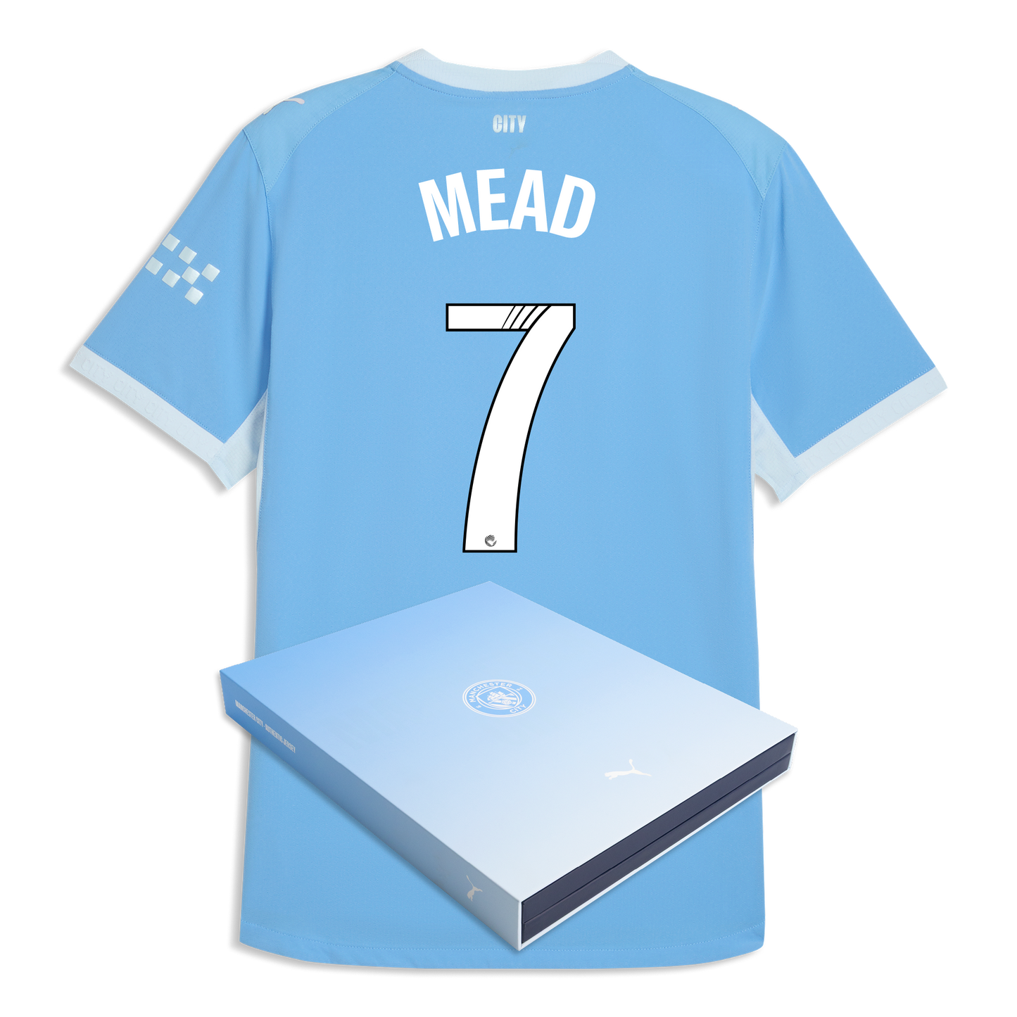 Manchester City Home Authentic Jersey 2026/27 With MEAD 7 Printing in Gift Box