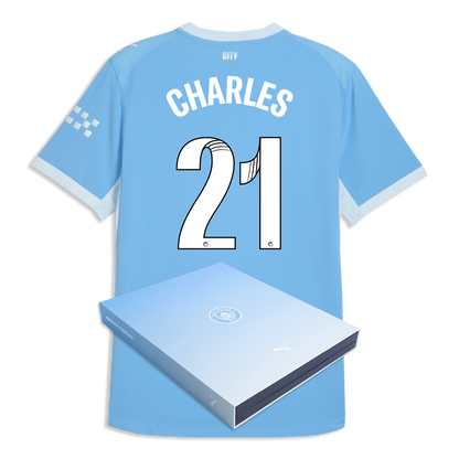 Manchester City Home Authentic Jersey 2026/27 With CHARLES 21 Printing in Gift Box