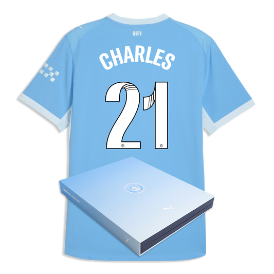 Manchester City Home Authentic Jersey 2026/27 With CHARLES 21 Printing in Gift Box