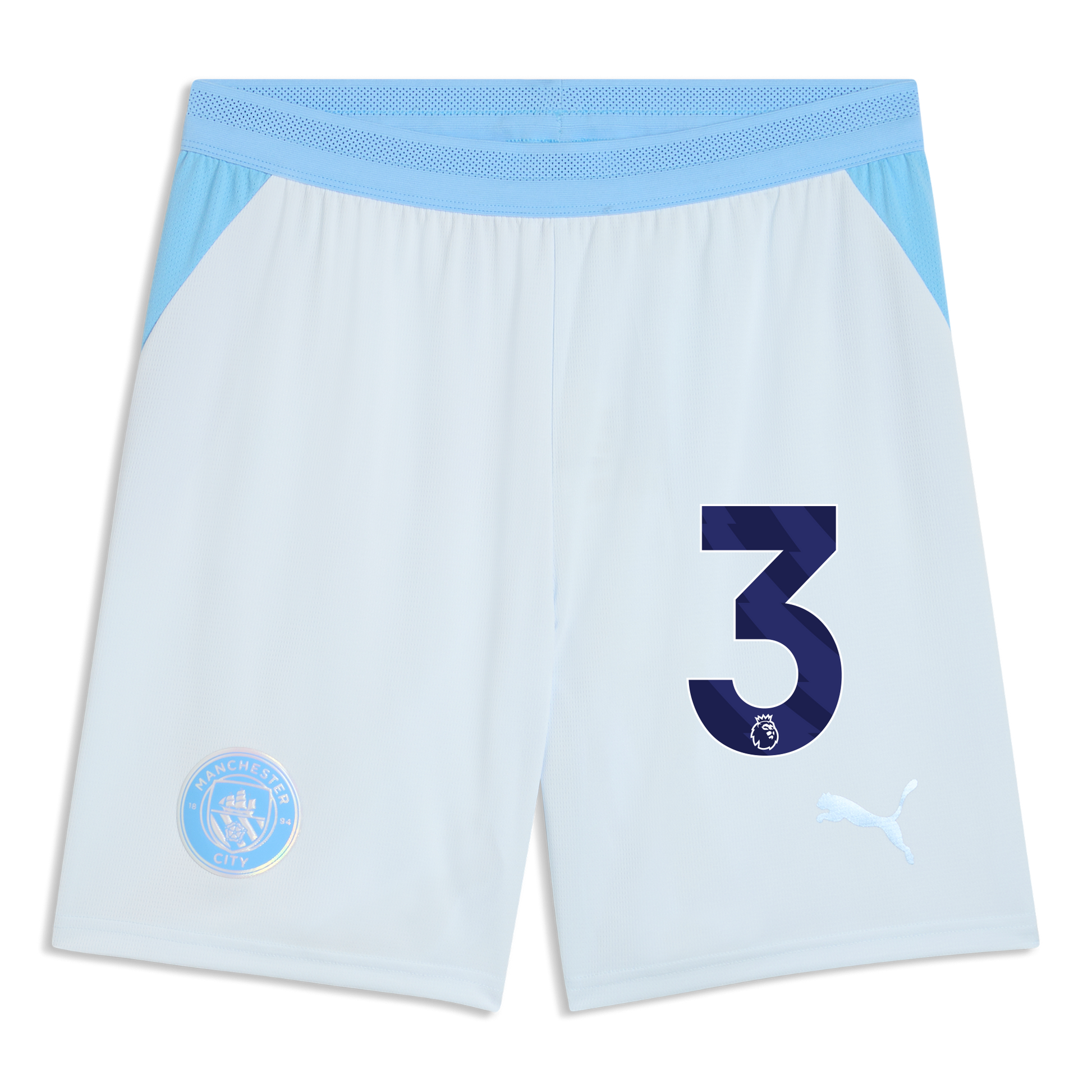 Manchester City Football Shorts 2026/27 With #3 - Icy Blue-Team Light Blue