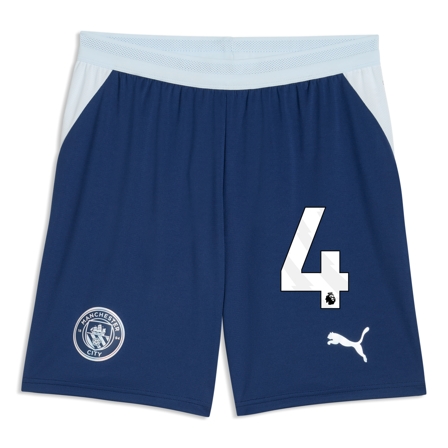 Manchester City Football Shorts 2026/27 With #4 - Blue Jewel-Icy Blue