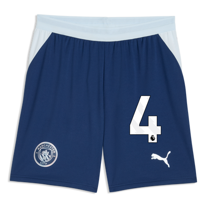 Manchester City Football Shorts 2026/27 With #4 - Blue Jewel-Icy Blue