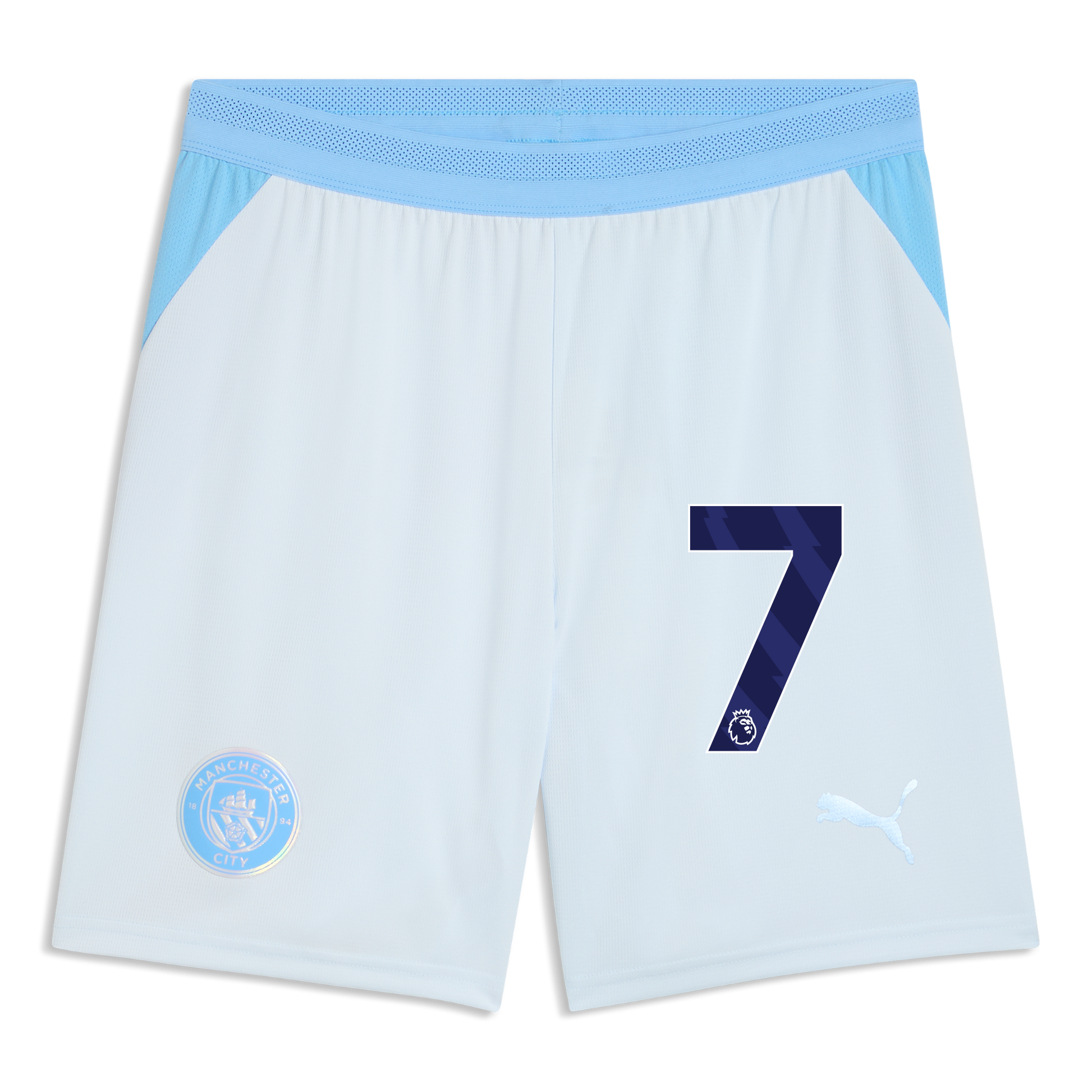 Manchester City Football Shorts 2026/27 With #7 - Icy Blue-Team Light Blue