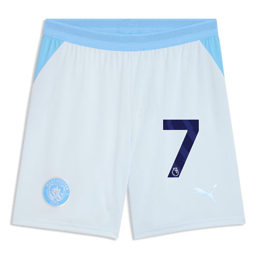 Manchester City Football Shorts 2026/27 With #7 - Icy Blue-Team Light Blue