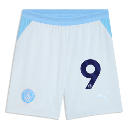 Manchester City Football Shorts 2026/27 With #9 - Icy Blue-Team Light Blue