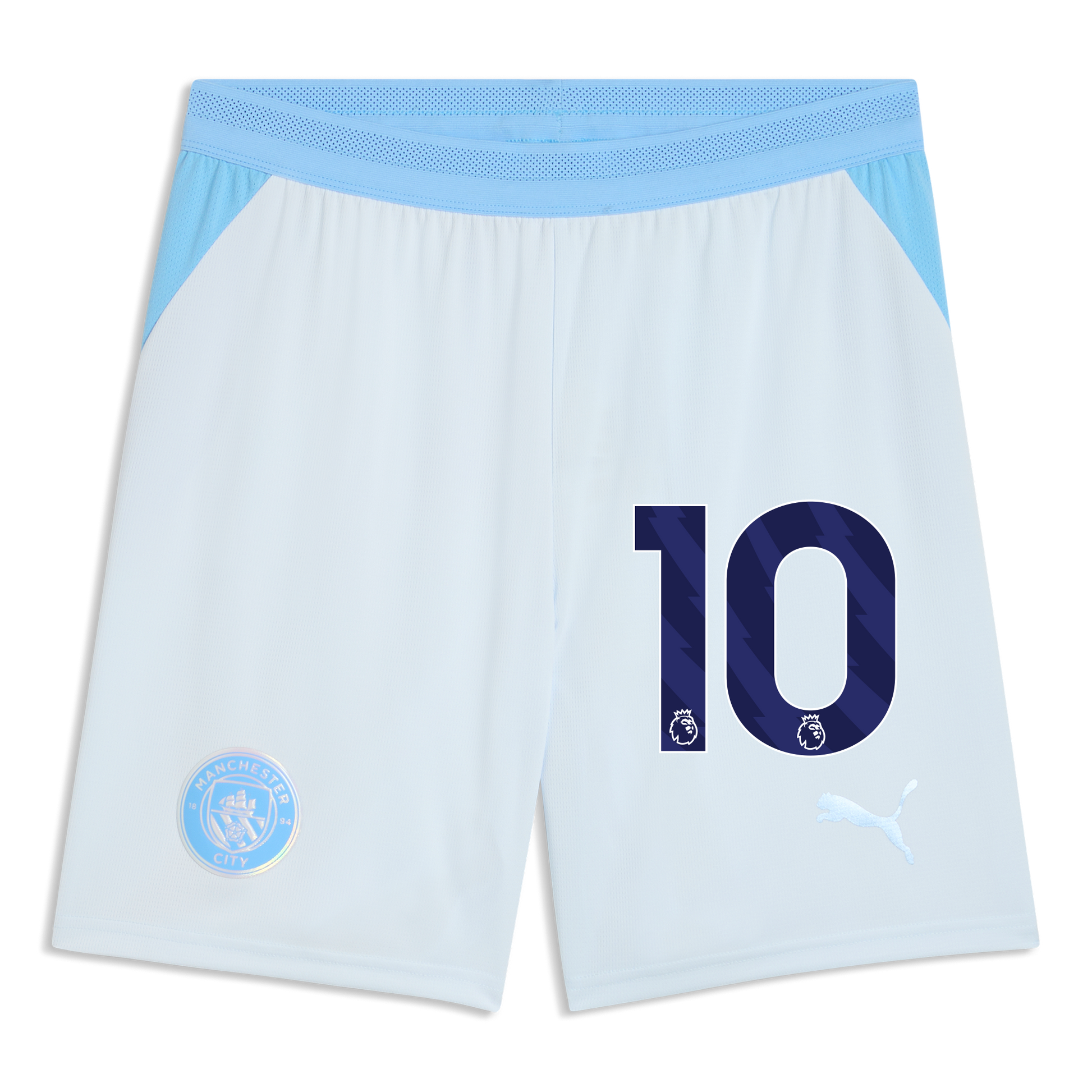 Manchester City Football Shorts 2026/27 With #10 - Icy Blue-Team Light Blue