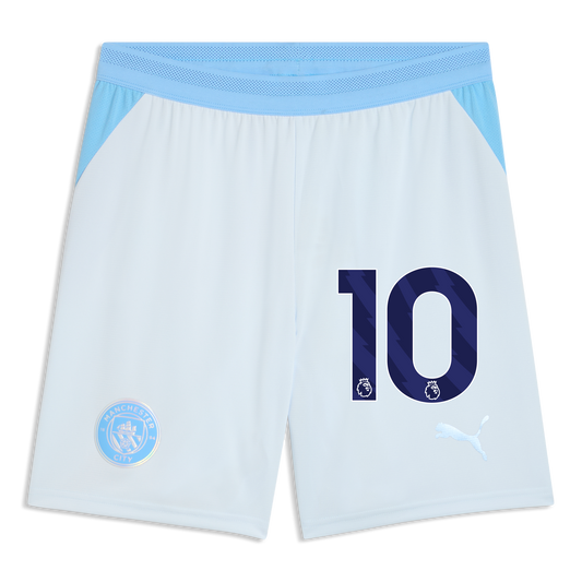 Manchester City Football Shorts 2026/27 With #10 - Icy Blue-Team Light Blue