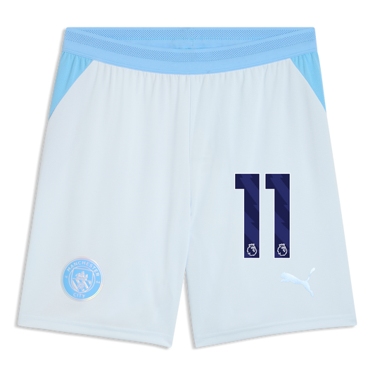 Manchester City Football Shorts 2026/27 With #11 - Icy Blue-Team Light Blue