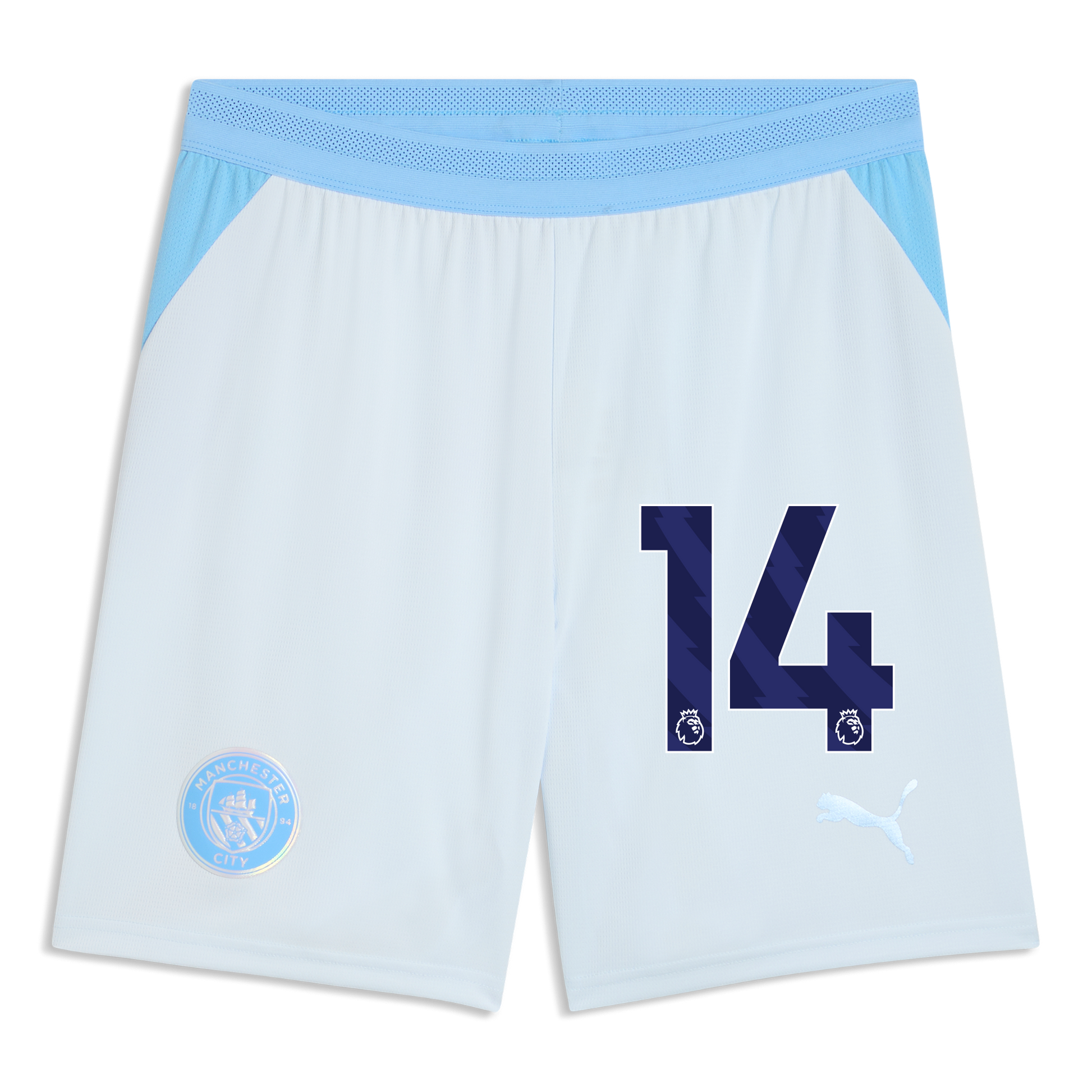 Manchester City Football Shorts 2026/27 With #14 - Icy Blue-Team Light Blue