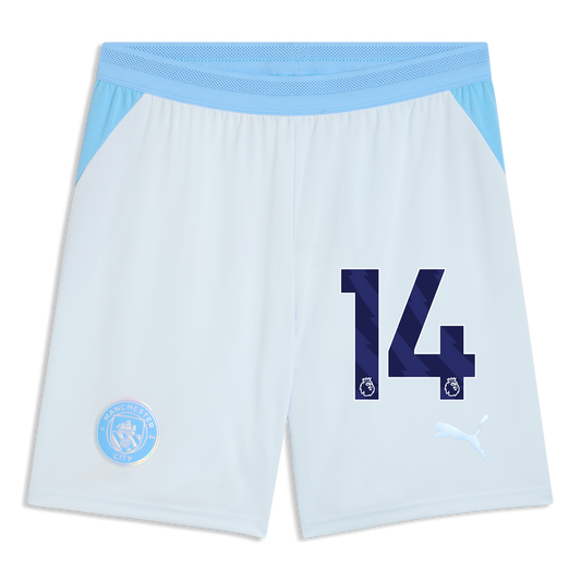 Manchester City Football Shorts 2026/27 With #14 - Icy Blue-Team Light Blue