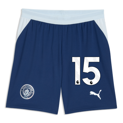 Manchester City Football Shorts 2026/27 With #15 - Blue Jewel-Icy Blue