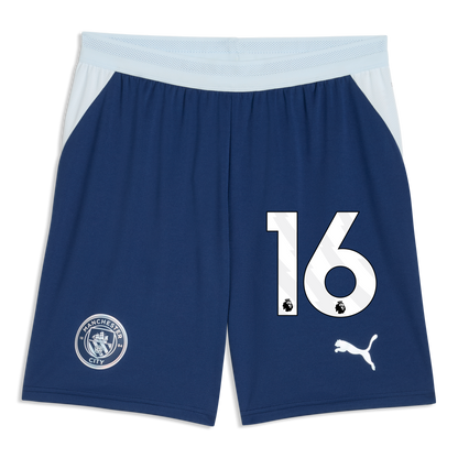 Manchester City Football Shorts 2026/27 With #16 - Blue Jewel-Icy Blue