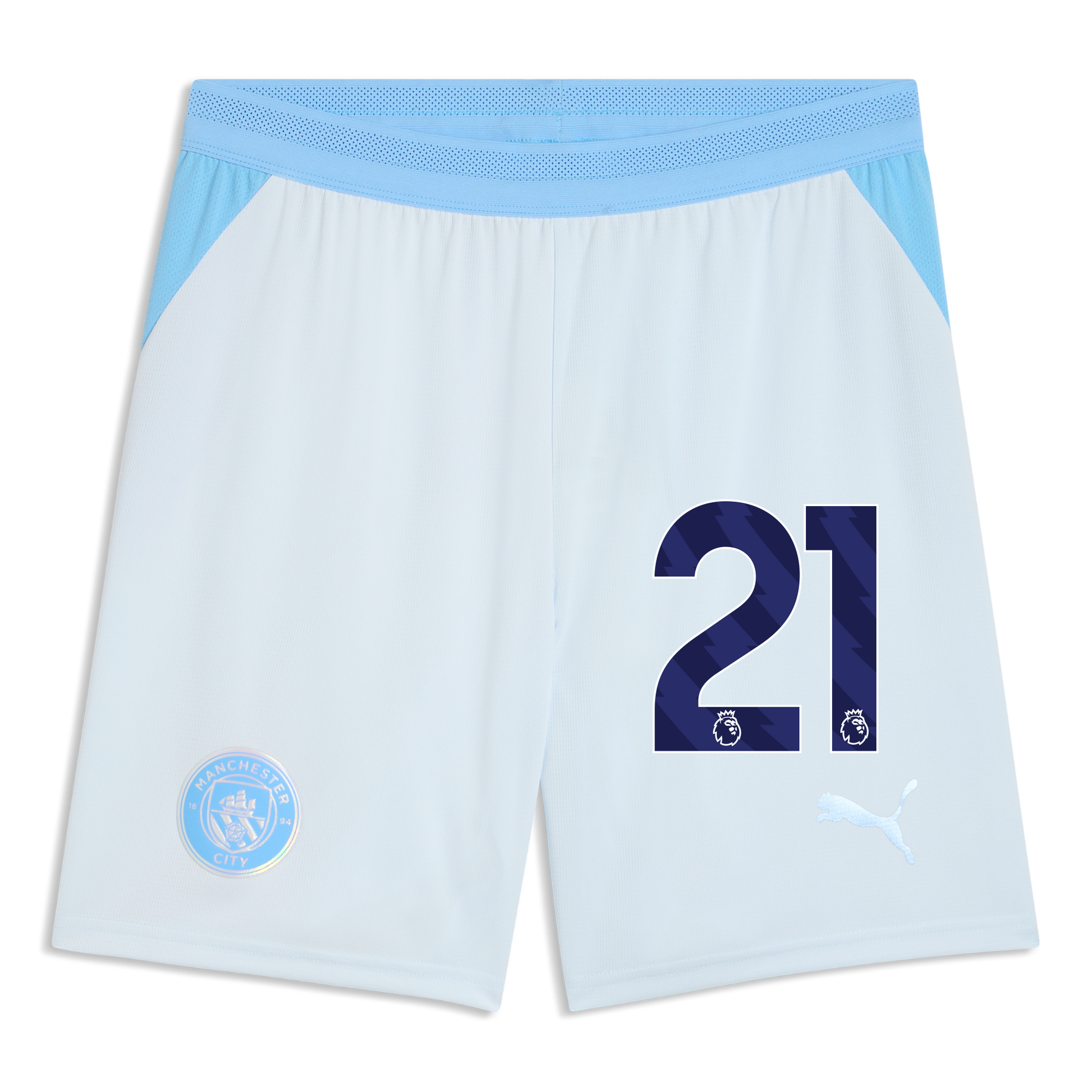 Manchester City Football Shorts 2026/27 With #21 - Icy Blue-Team Light Blue