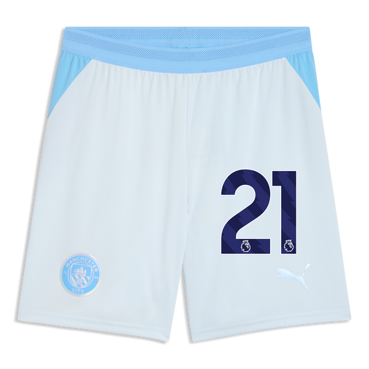 Manchester City Football Shorts 2026/27 With #21 - Icy Blue-Team Light Blue