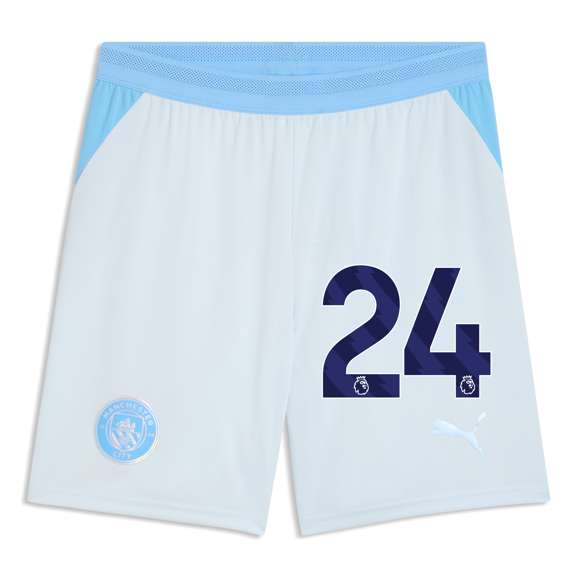Manchester City Football Shorts 2026/27 With #24 - Icy Blue-Team Light Blue